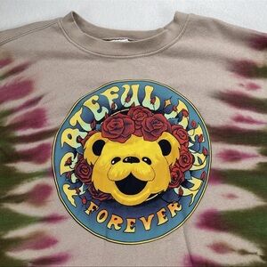 Grateful Dead Forever Womens Tie Dye Crewneck Sweatshirt Sweater Sz Small